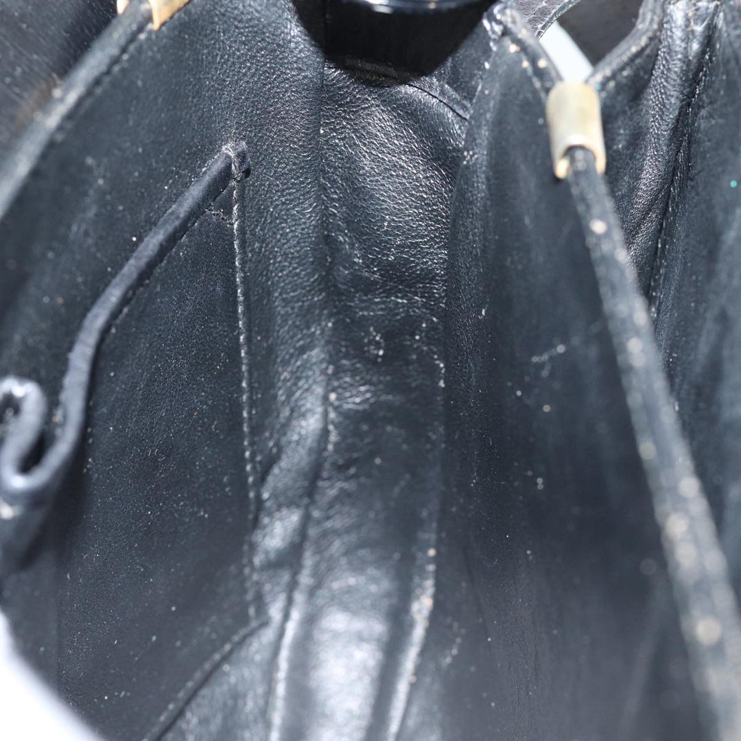 Celine Shoulder Bag Leather Black 13626