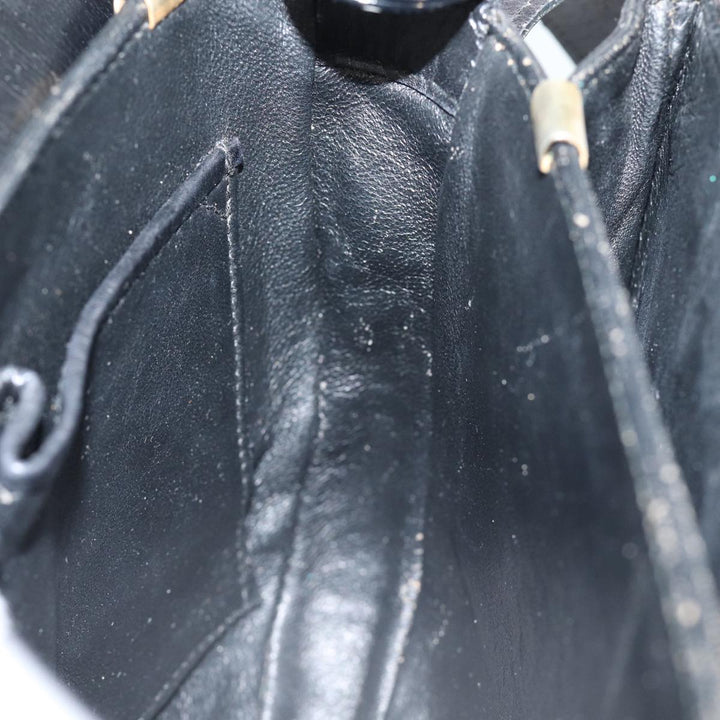 Celine Shoulder Bag Leather Black 13626