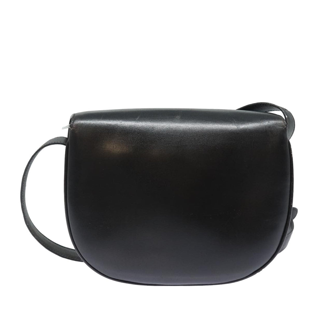 Celine Shoulder Bag Leather Black 13626