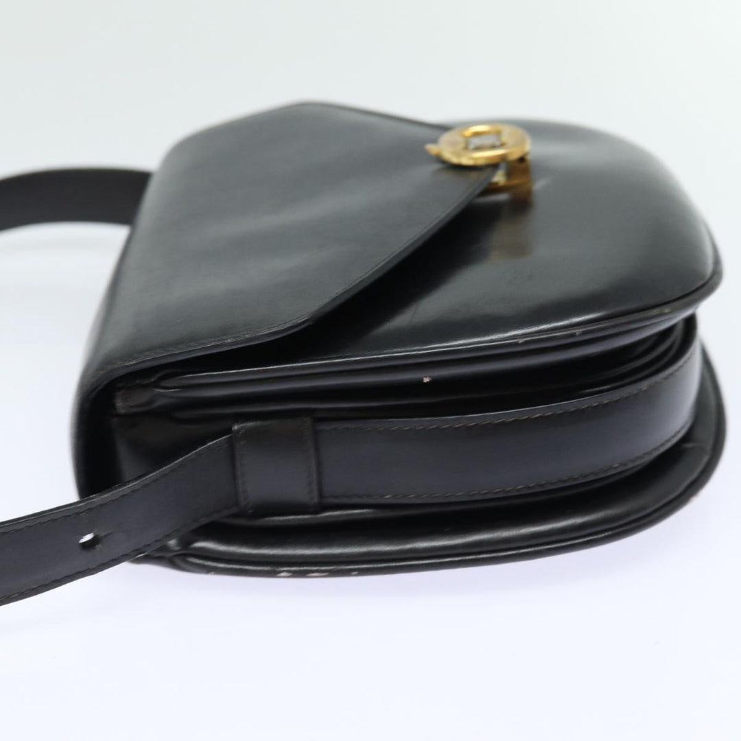 Celine Shoulder Bag Leather Black 13626