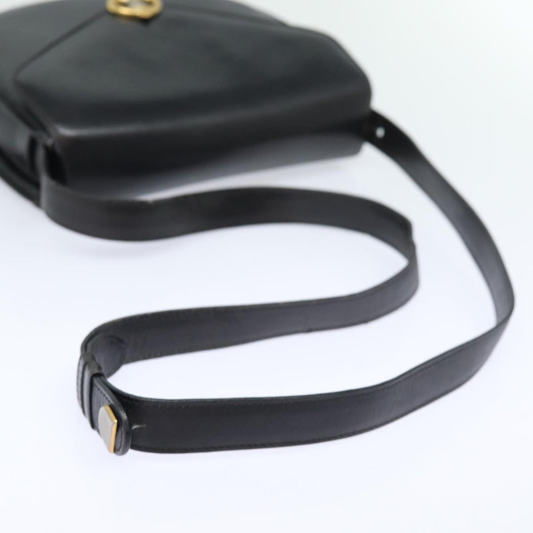 Celine Shoulder Bag Leather Black 13626