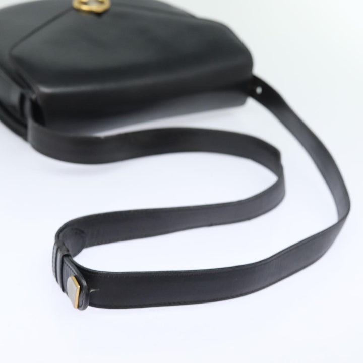 Celine Shoulder Bag Leather Black 13626