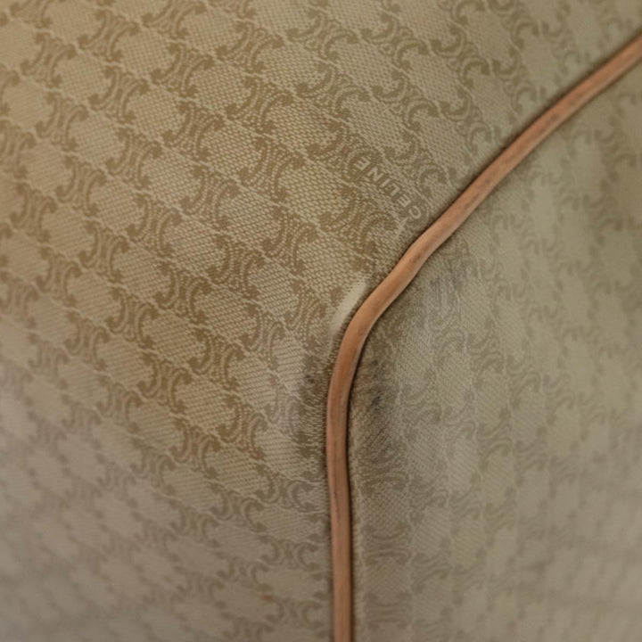 Celine Macadam Canvas Boston Bag Beige Auth yk13637
