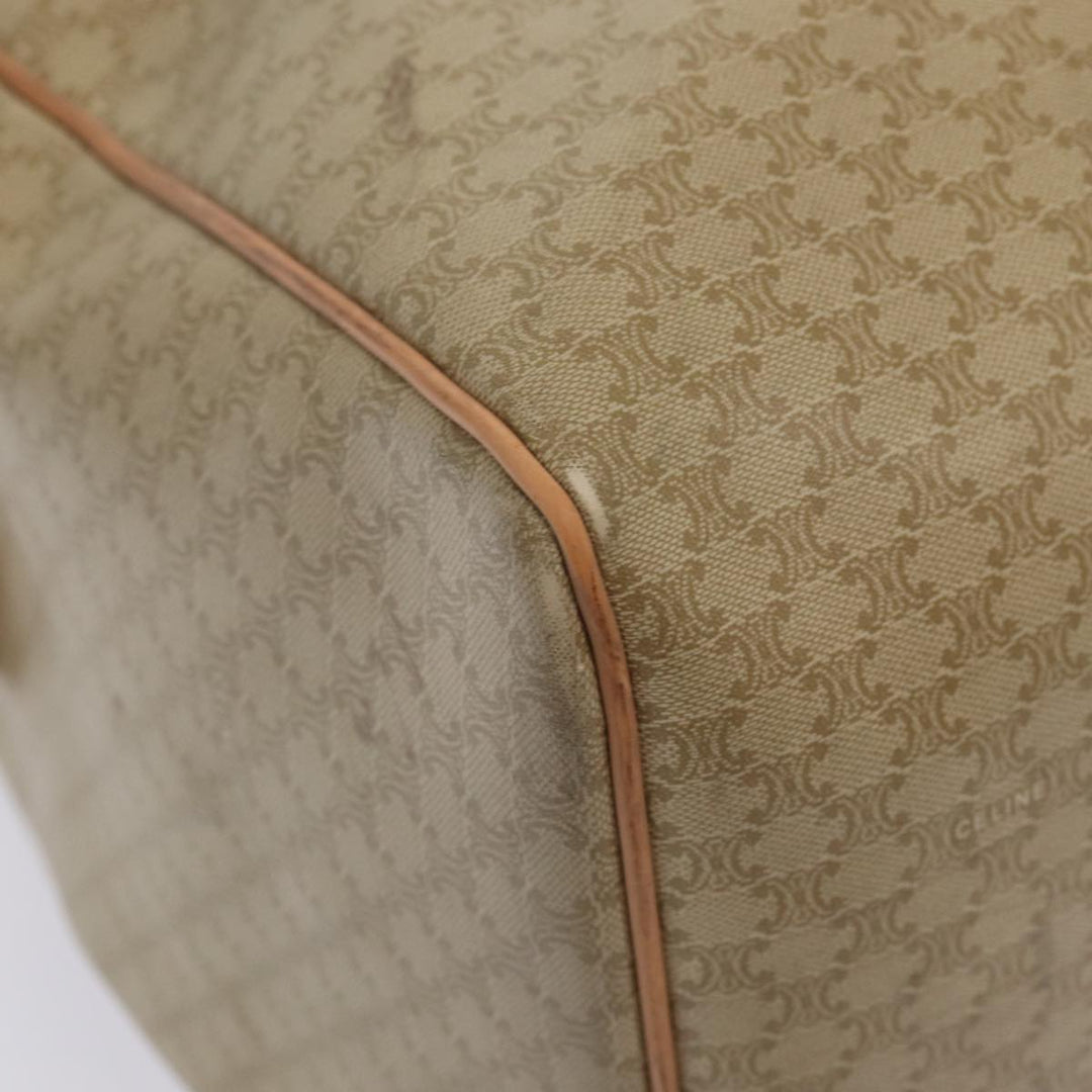 Celine Macadam Canvas Boston Bag Beige Auth yk13637