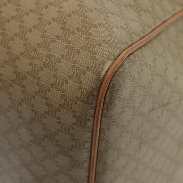 Celine Macadam Canvas Boston Bag Beige Auth yk13637