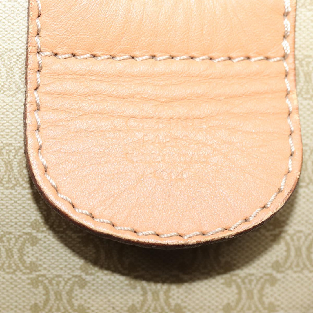 Celine Macadam Canvas Boston Bag Beige Auth yk13637