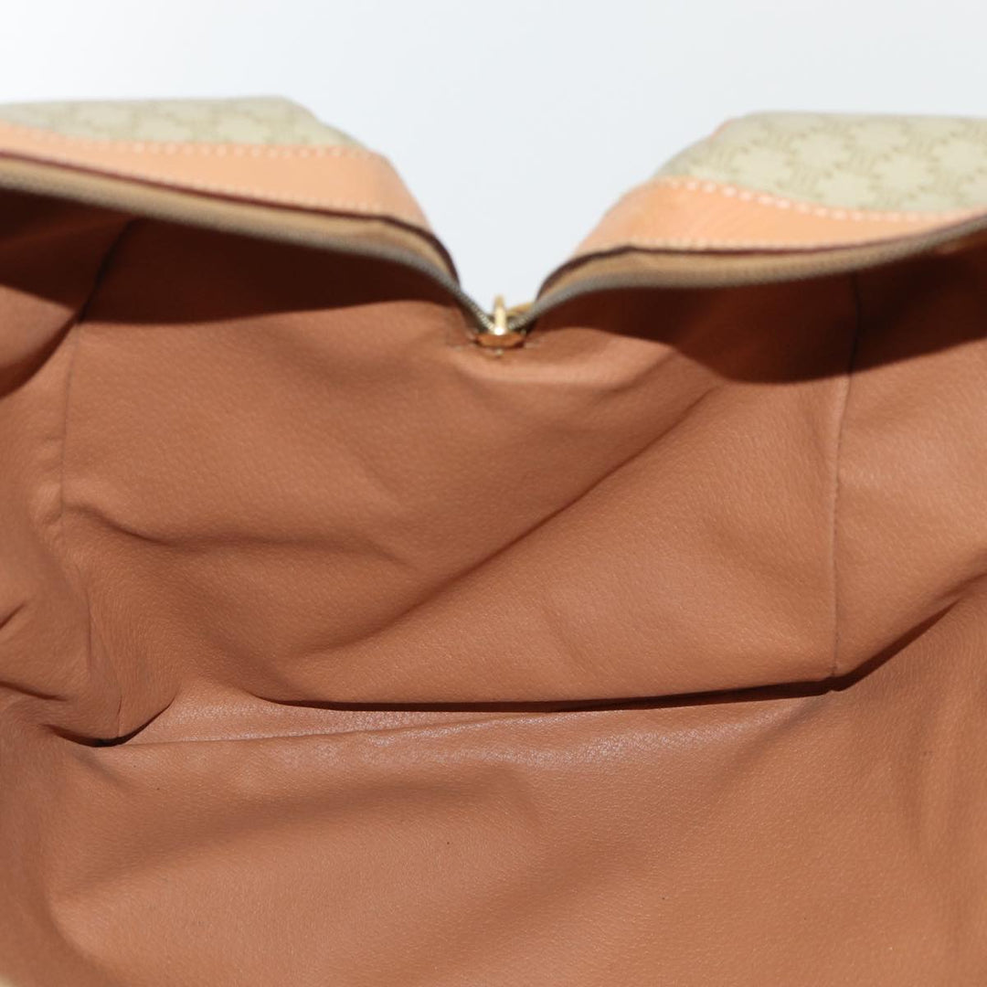 Celine Macadam Canvas Boston Bag Beige Auth yk13637