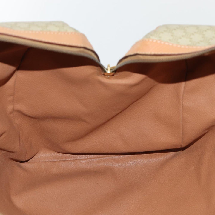 Celine Macadam Canvas Boston Bag Beige Auth yk13637