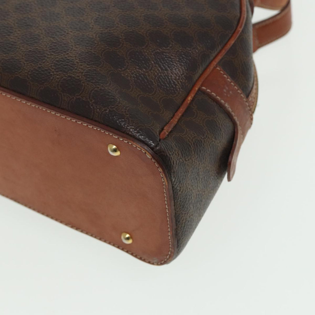 Celine Macadam Canvas Hand Bag PVC Leather Brown Auth yk13638