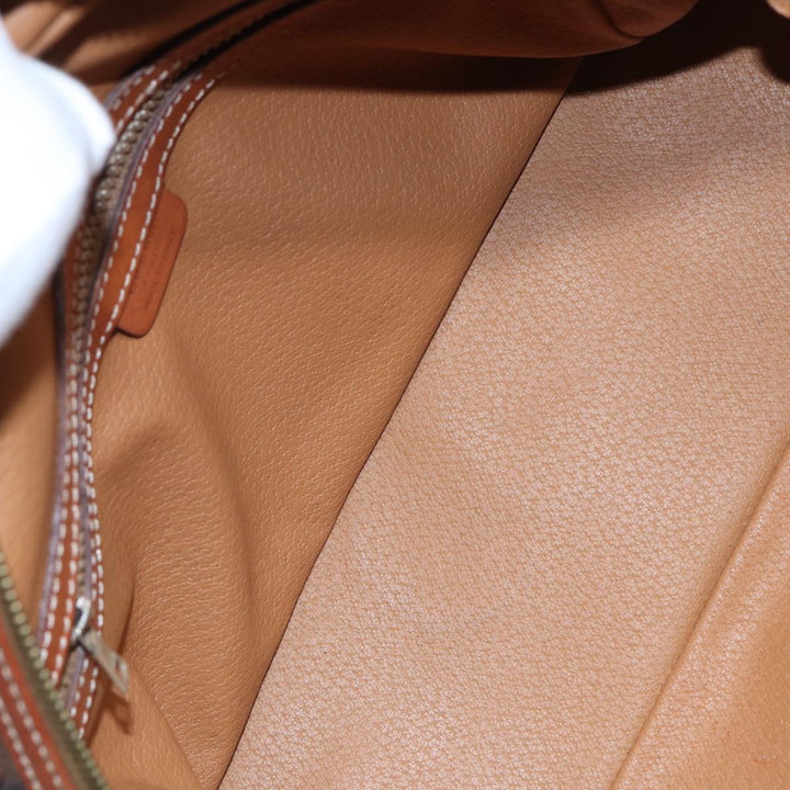 Celine Macadam Canvas Hand Bag PVC Leather Brown Auth yk13638