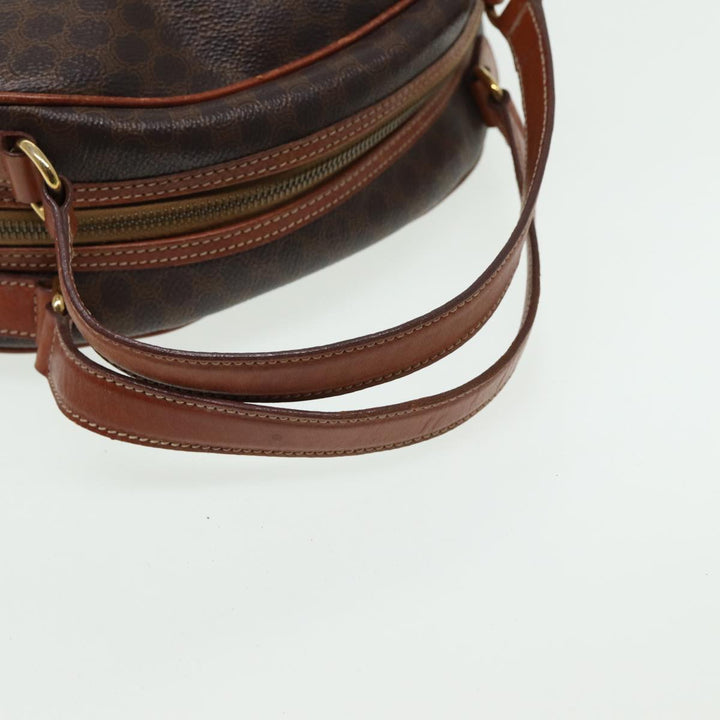 Celine Macadam Canvas Hand Bag PVC Leather Brown Auth yk13638