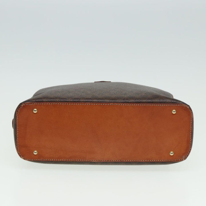 Celine Macadam Canvas Hand Bag PVC Leather Brown Auth yk13638