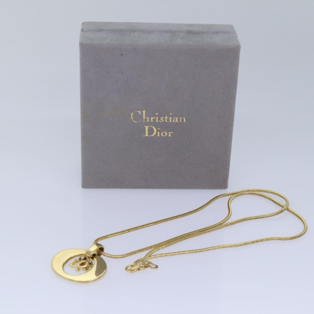 CHRISTIAN Top quality Dior Necklace metal Gold Auth yk13674