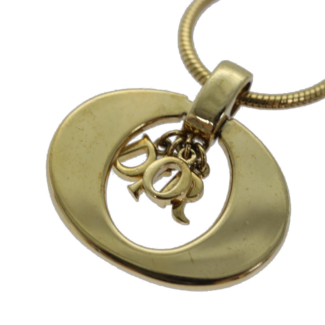 CHRISTIAN Top quality Dior Necklace metal Gold Auth yk13674