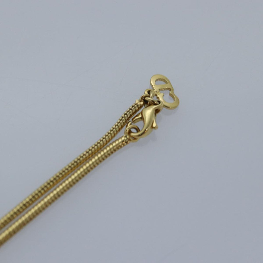 CHRISTIAN Top quality Dior Necklace metal Gold Auth yk13674