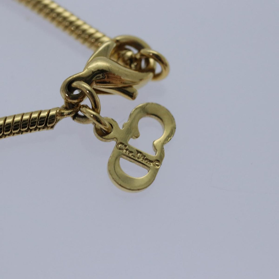CHRISTIAN Top quality Dior Necklace metal Gold Auth yk13674