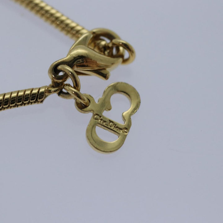 CHRISTIAN Top quality Dior Necklace metal Gold Auth yk13674