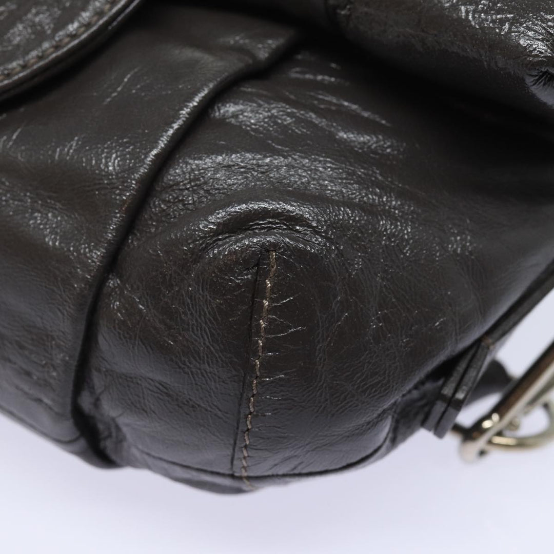 Chloe Hand Bag Enamel Brown yk13703