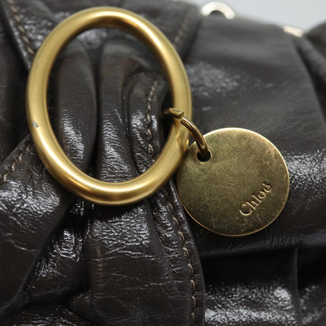 Chloe Hand Bag Enamel Brown yk13703