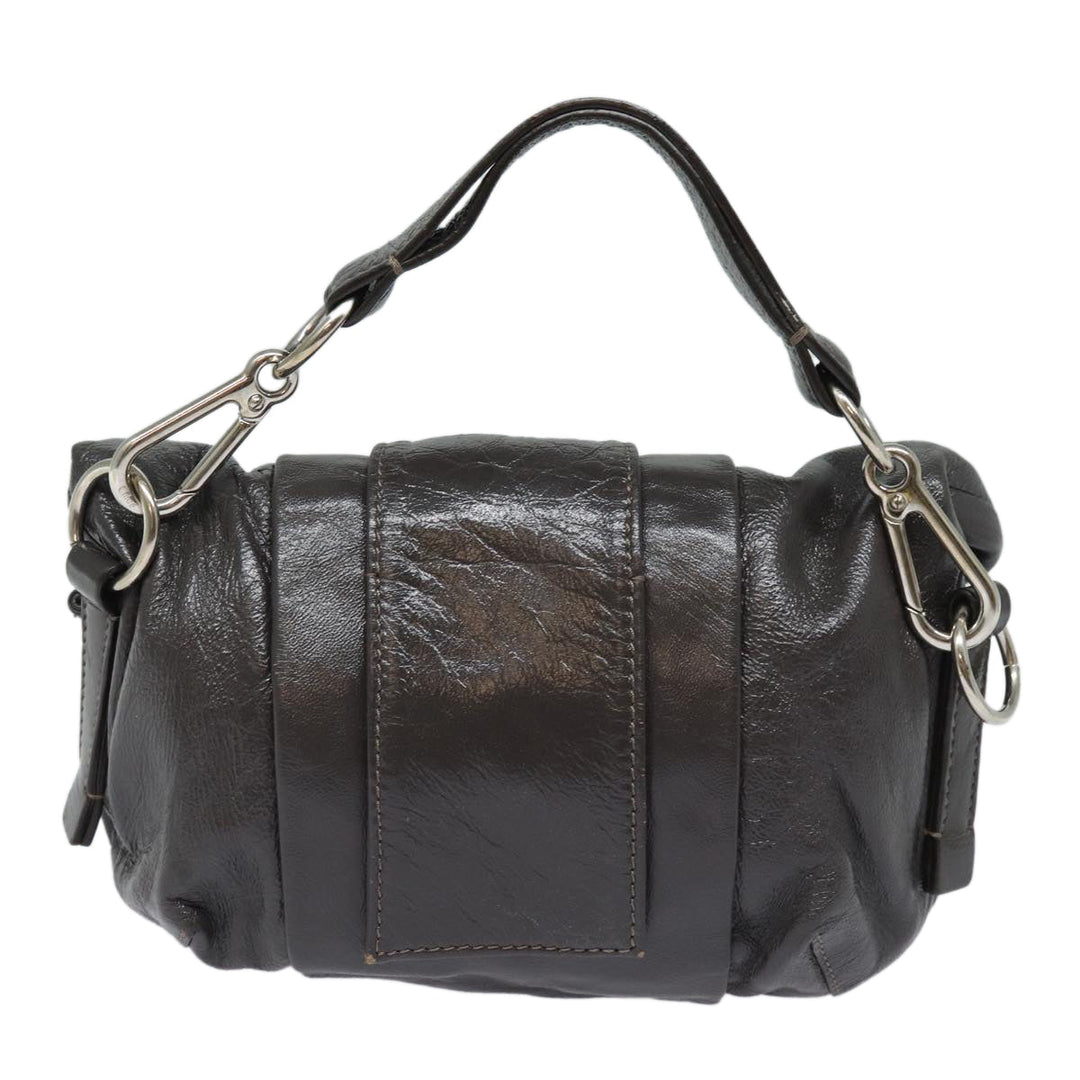 Chloe Hand Bag Enamel Brown yk13703