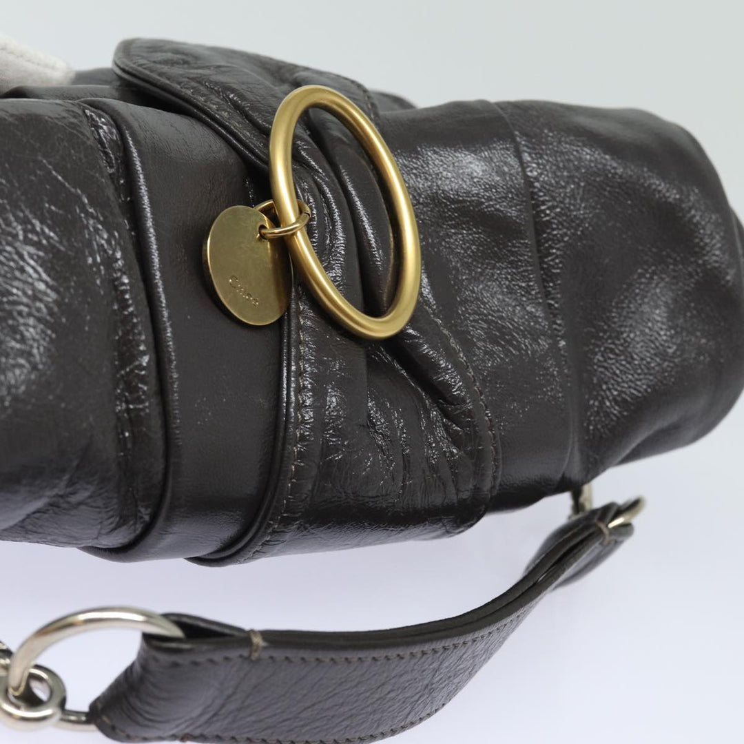 Chloe Hand Bag Enamel Brown yk13703