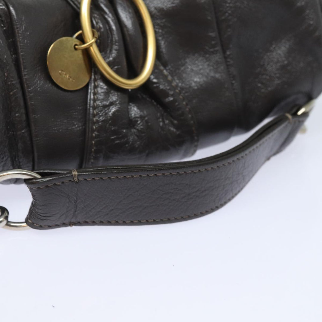 Chloe Hand Bag Enamel Brown yk13703