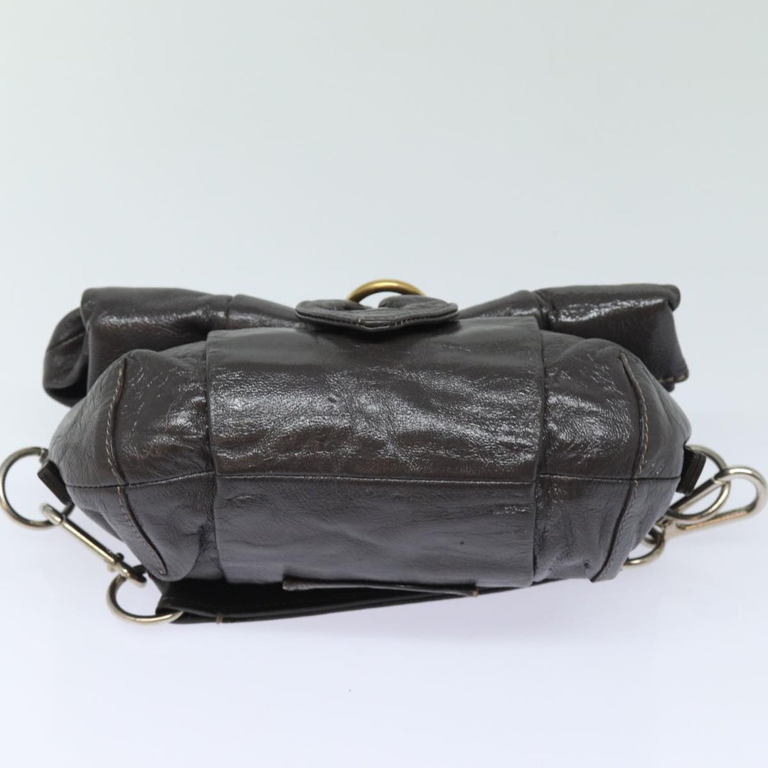 Chloe Hand Bag Enamel Brown yk13703