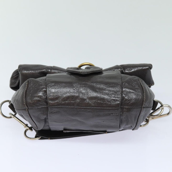 Chloe Hand Bag Enamel Brown yk13703