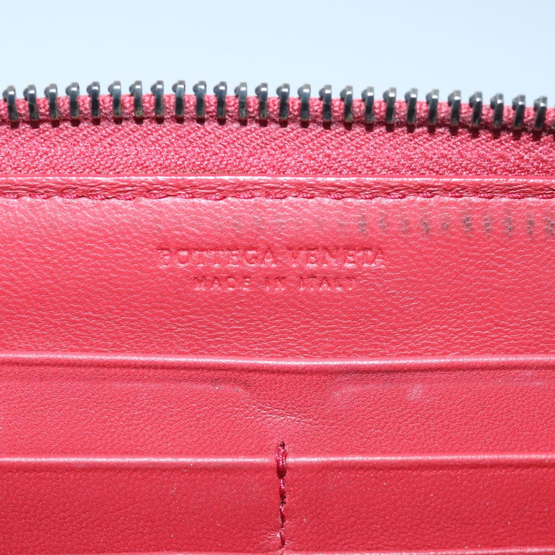Bottega veneta INTRECCIATO Long Wallet Leather Red Auth yk13729