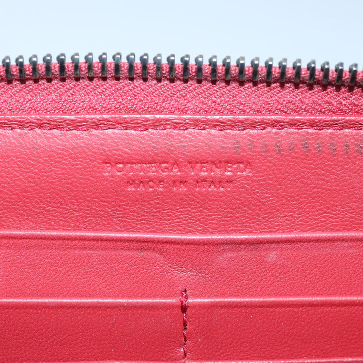 Bottega veneta INTRECCIATO Long Wallet Leather Red Auth yk13729