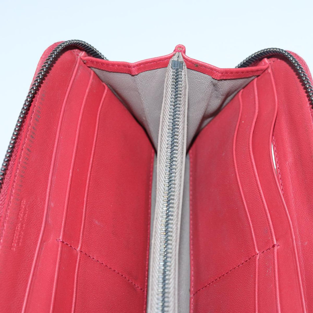Bottega veneta INTRECCIATO Long Wallet Leather Red Auth yk13729