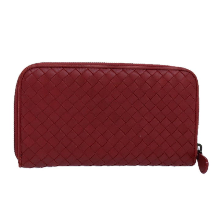 Bottega veneta INTRECCIATO Long Wallet Leather Red Auth yk13729