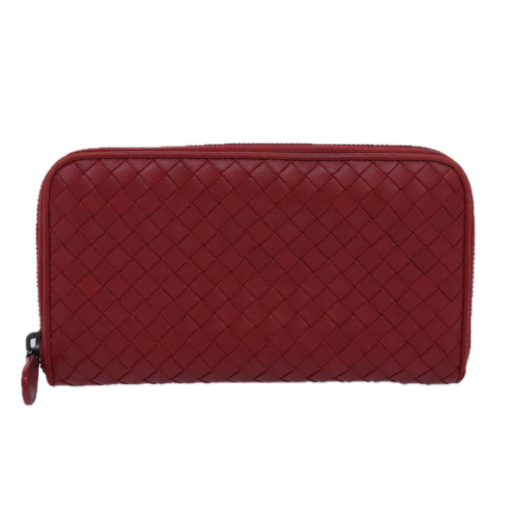 Bottega veneta INTRECCIATO Long Wallet Leather Red Auth yk13729