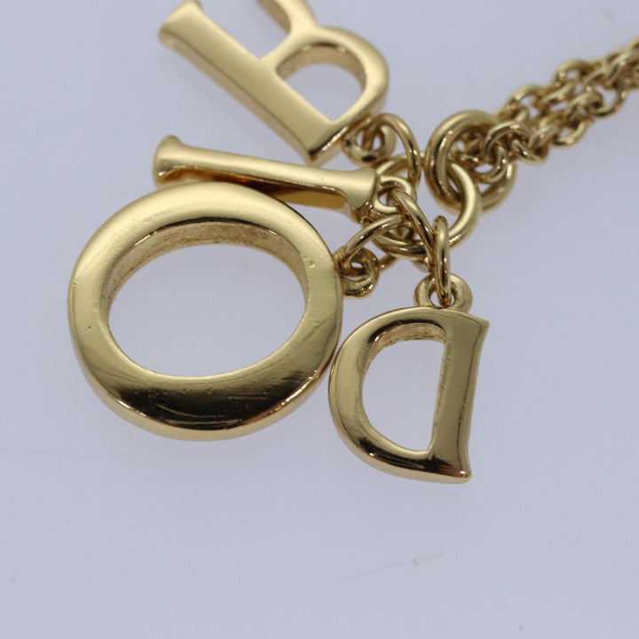 CHRISTIAN Top quality Dior Necklace metal Gold Auth yk13755