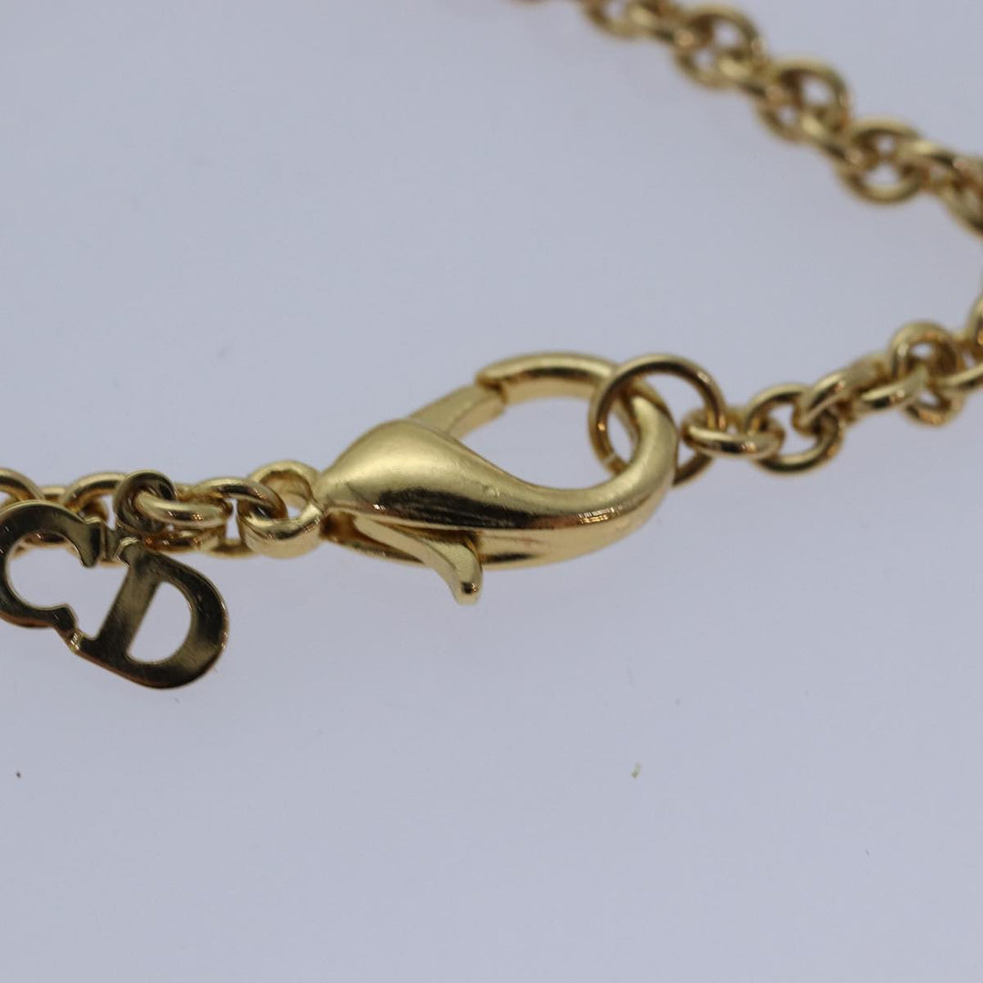 CHRISTIAN Top quality Dior Necklace metal Gold Auth yk13755