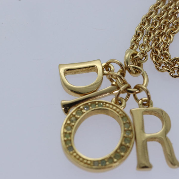 CHRISTIAN Top quality Dior Necklace metal Gold Auth yk13755