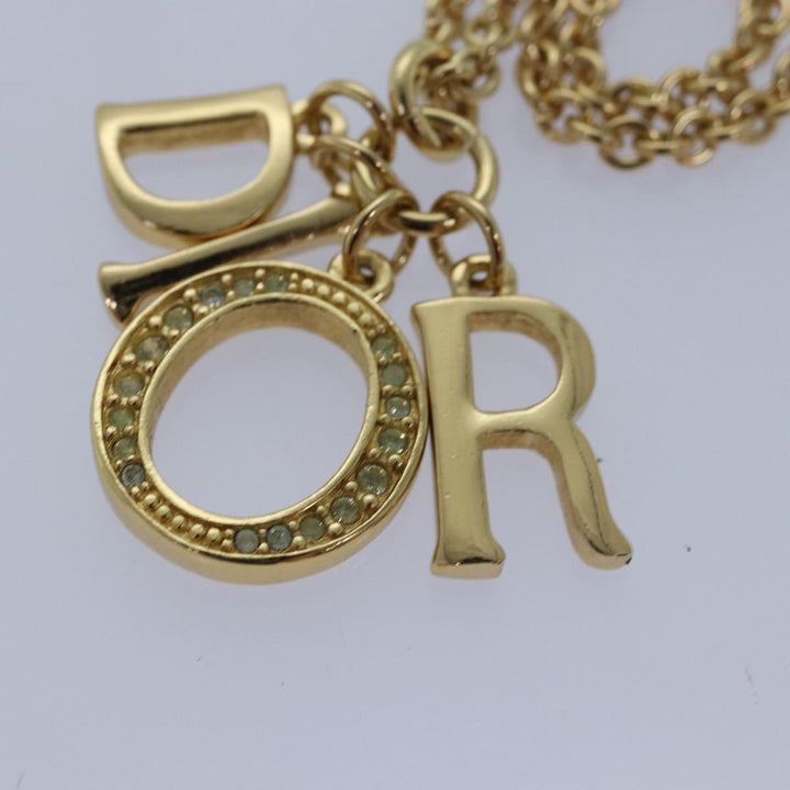 CHRISTIAN Top quality Dior Necklace metal Gold Auth yk13755
