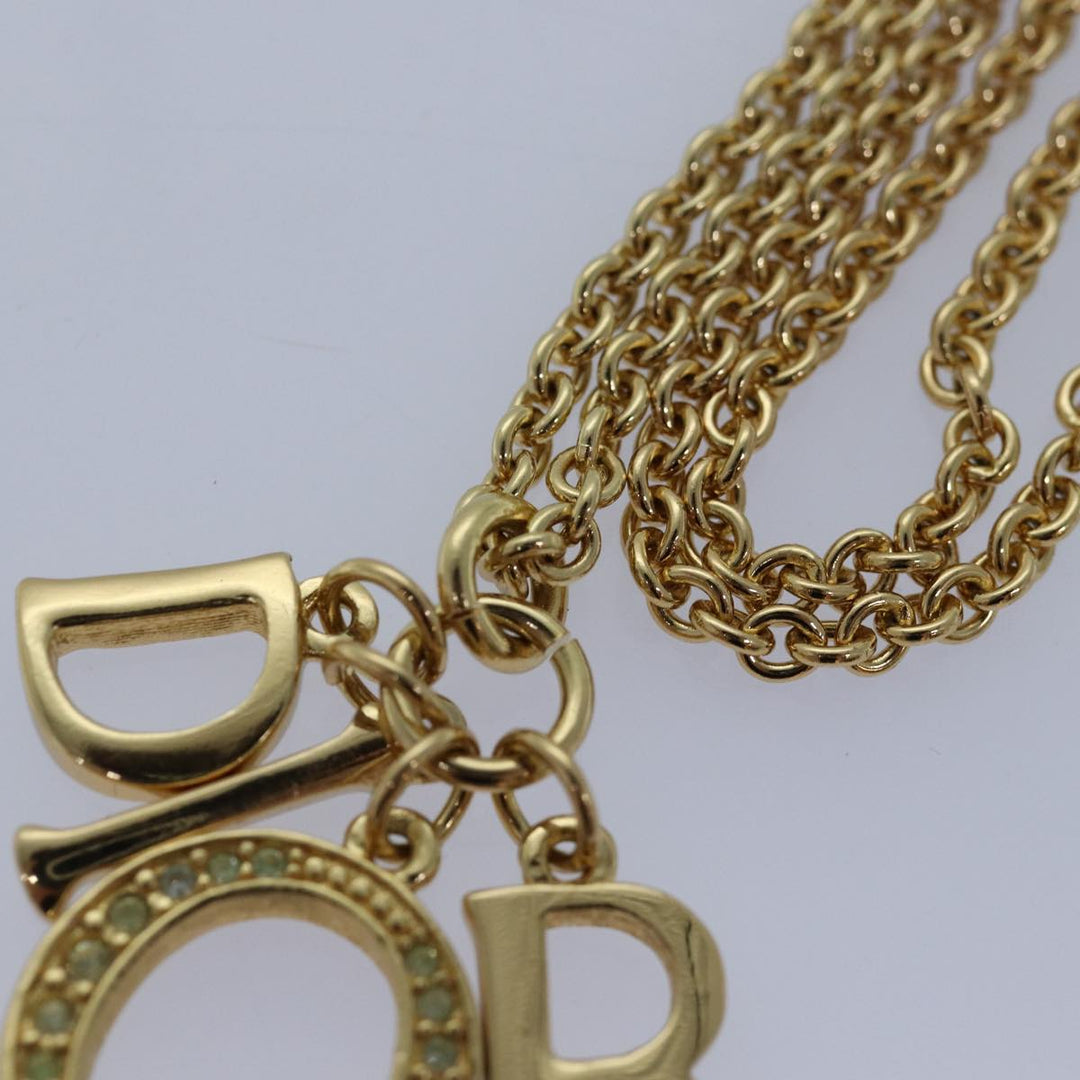 CHRISTIAN Top quality Dior Necklace metal Gold Auth yk13755