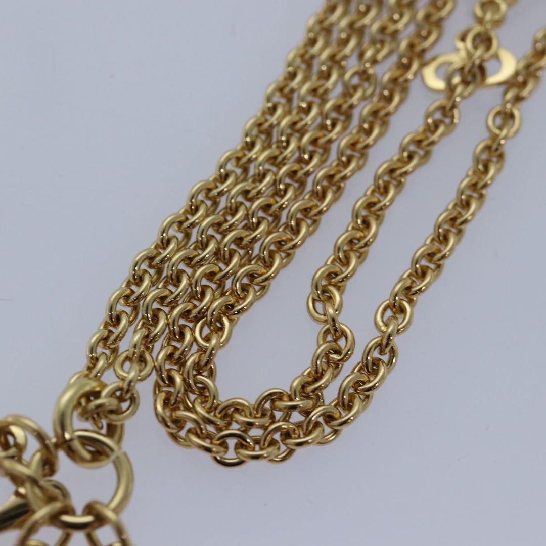 CHRISTIAN Top quality Dior Necklace metal Gold Auth yk13755