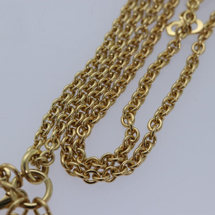 CHRISTIAN Top quality Dior Necklace metal Gold Auth yk13755