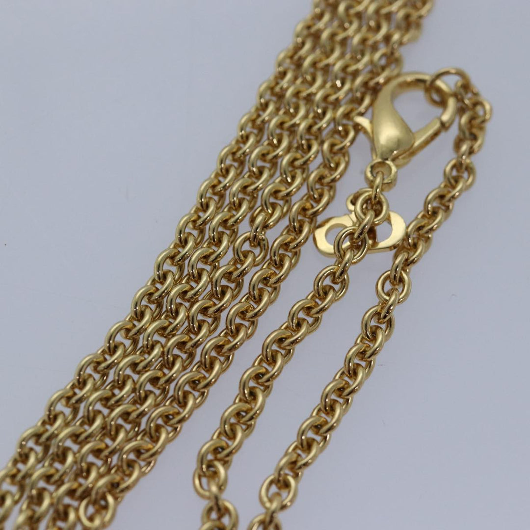 CHRISTIAN Top quality Dior Necklace metal Gold Auth yk13755