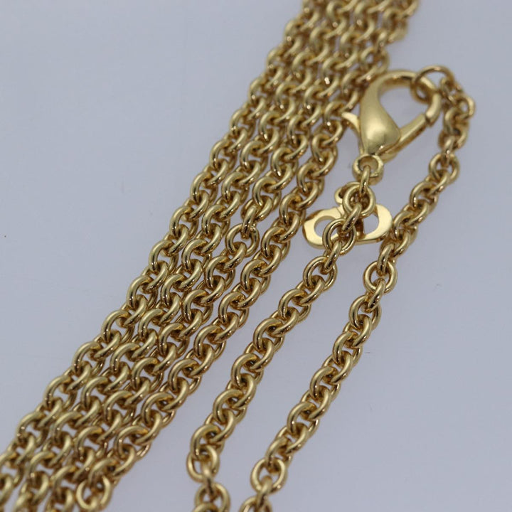 CHRISTIAN Top quality Dior Necklace metal Gold Auth yk13755