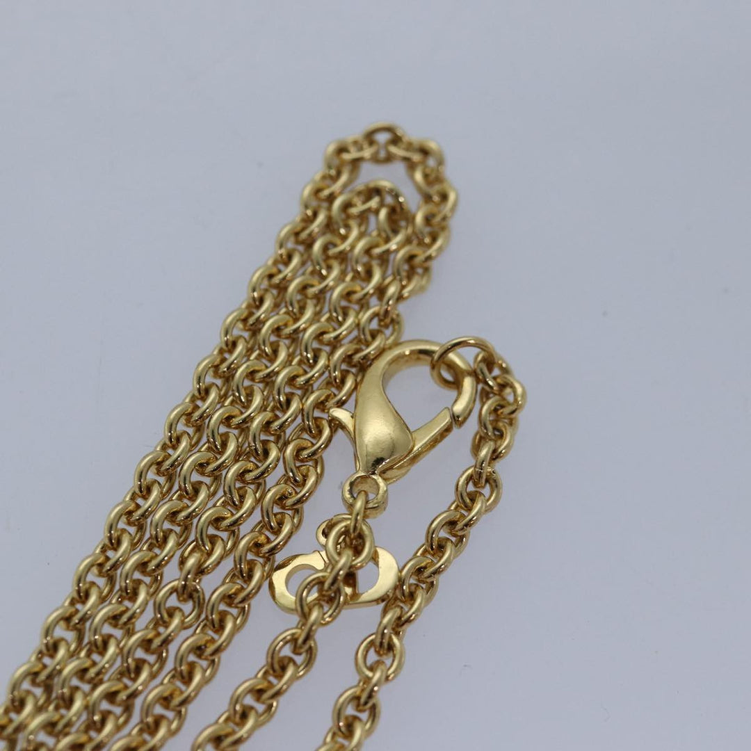 CHRISTIAN Top quality Dior Necklace metal Gold Auth yk13755