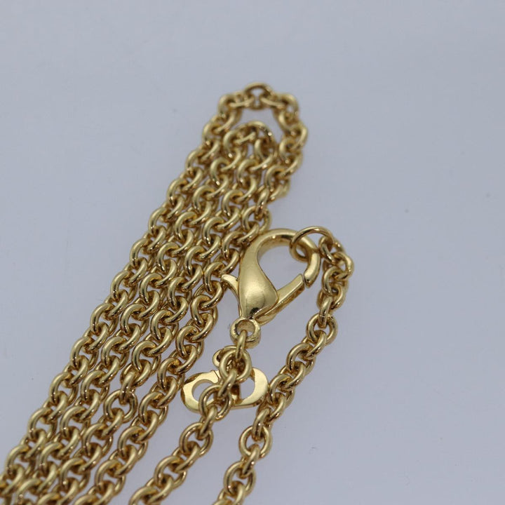 CHRISTIAN Top quality Dior Necklace metal Gold Auth yk13755