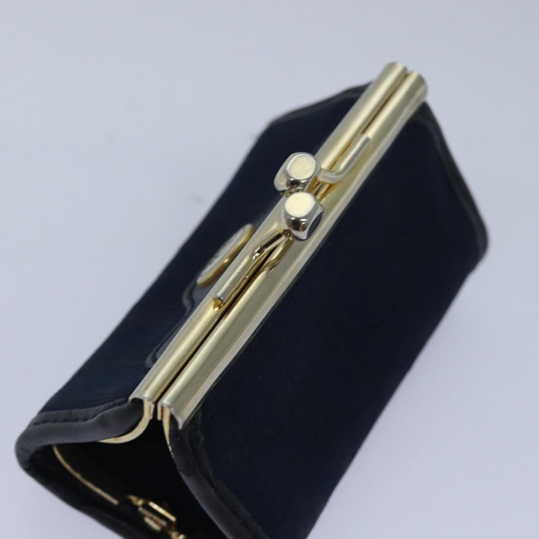 CHRISTIAN Top quality Dior Trotter Canvas Gamaguchi Coin Purse Navy Auth yk13757