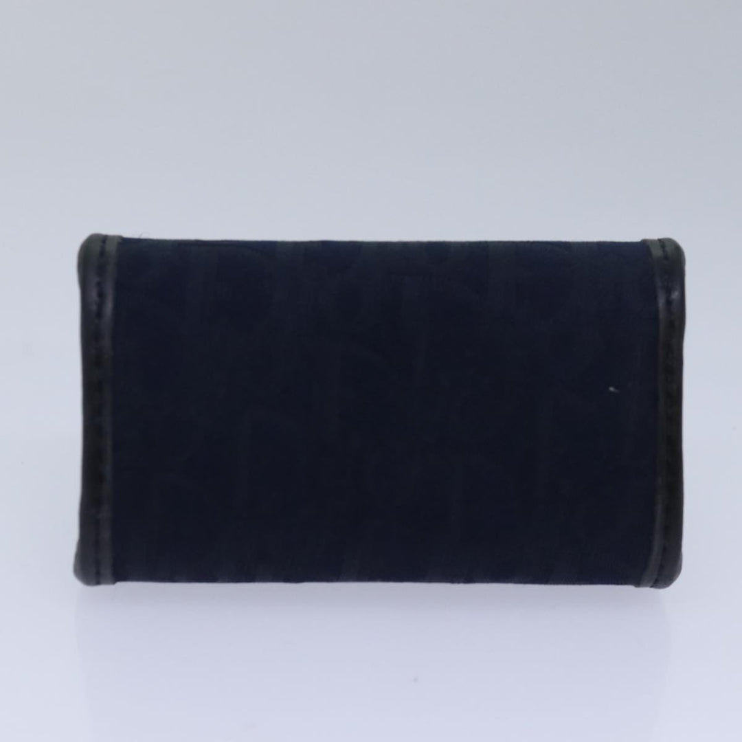 CHRISTIAN Top quality Dior Trotter Canvas Gamaguchi Coin Purse Navy Auth yk13757