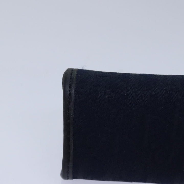 CHRISTIAN Top quality Dior Trotter Canvas Gamaguchi Coin Purse Navy Auth yk13757