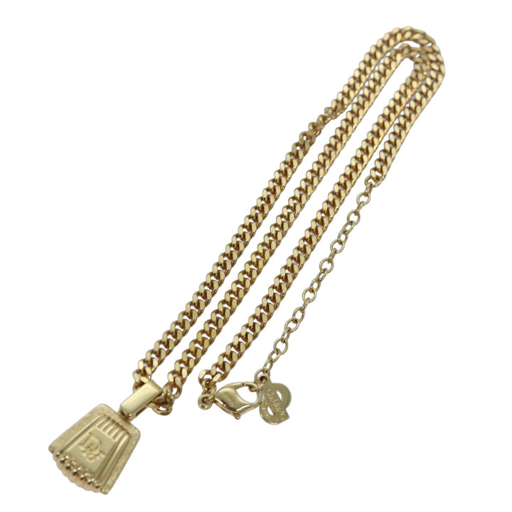 CHRISTIAN Top quality Dior Necklace metal Gold Auth yk13763