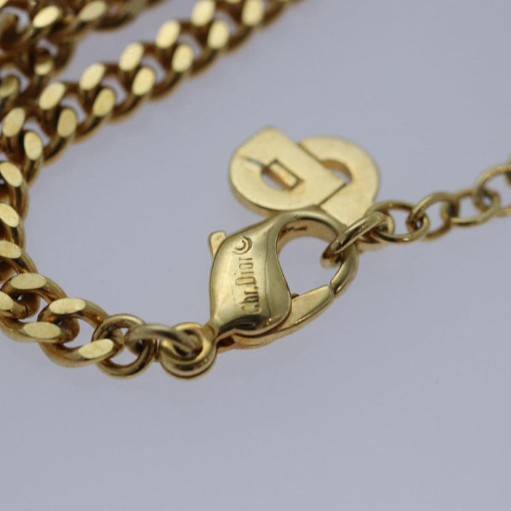 CHRISTIAN Top quality Dior Necklace metal Gold Auth yk13763