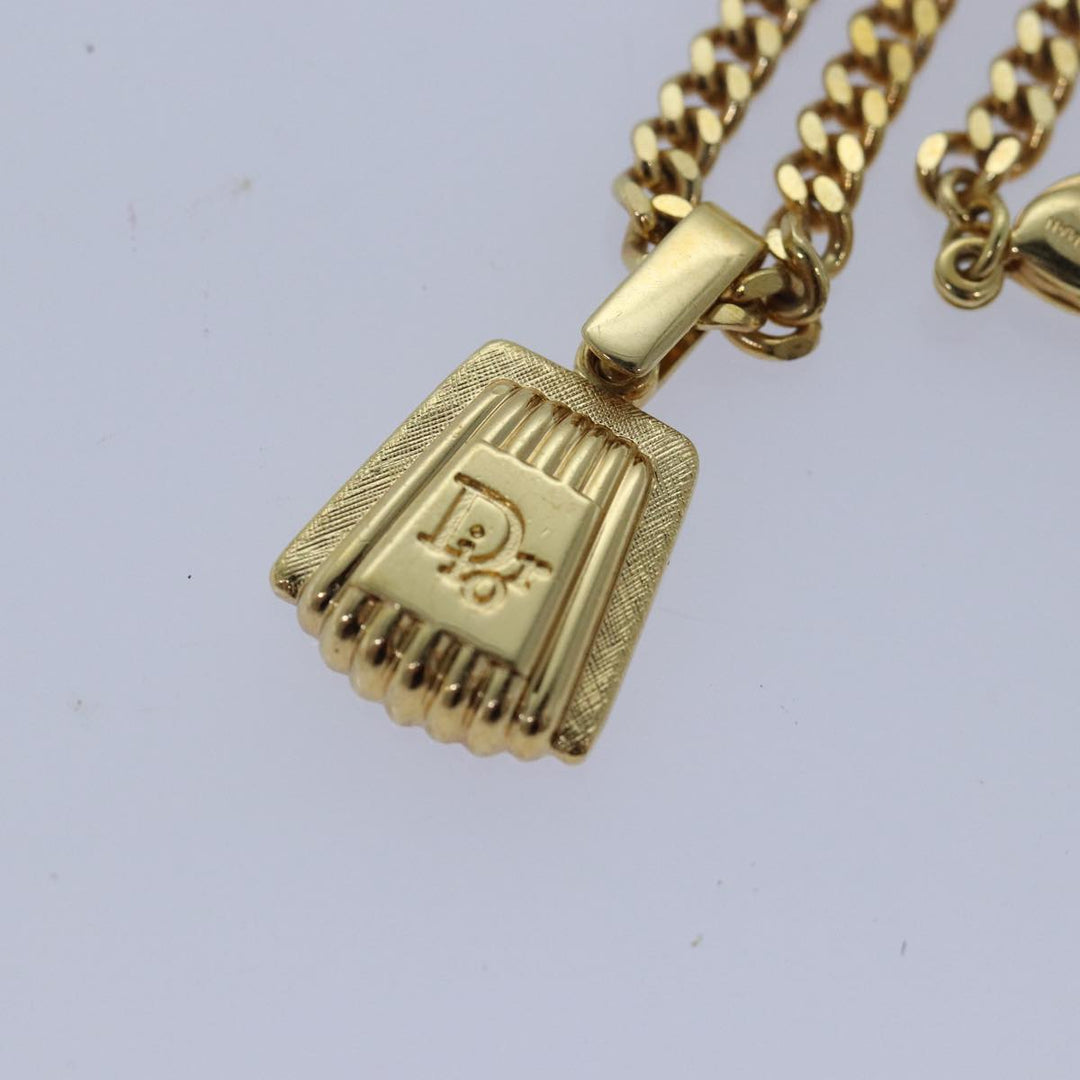CHRISTIAN Top quality Dior Necklace metal Gold Auth yk13763
